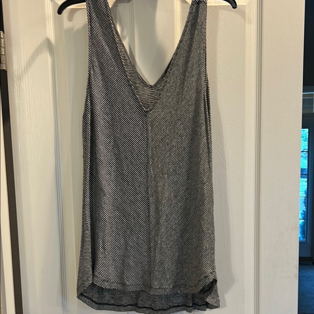 Striped V-Neck Sleeveless Top